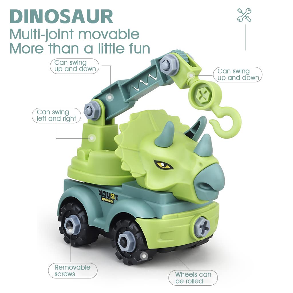 PATPAT Dinosaur Car Toy for Kids, Dinosaur Toys for Kids, Assembly Dinosaur Toy with Mini Toy Screwdriver and Wrench, STEM Building Blocks Toy Birthday Gifts for Boys Girls 3+ Years Old-Triceratops PATPAT Dinosaur Car Toy for Kids, Dinosaur Toys for Kids, Assembly Dinosaur Toy with Mini Toy Screwdriver and Wrench, STEM Building Blocks Toy Birthday Gifts for Boys Girls 3+ Years Old-Triceratops